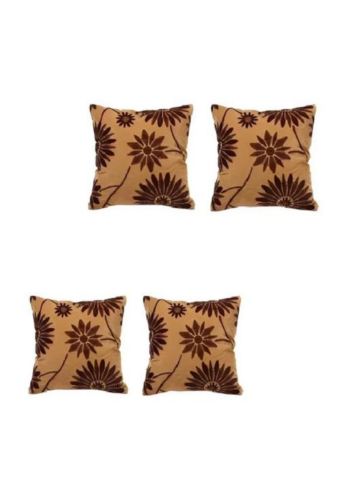 Pack de 6 Fundas de Cojín con Diseños y Colores 43x43 cm Café Shi-3