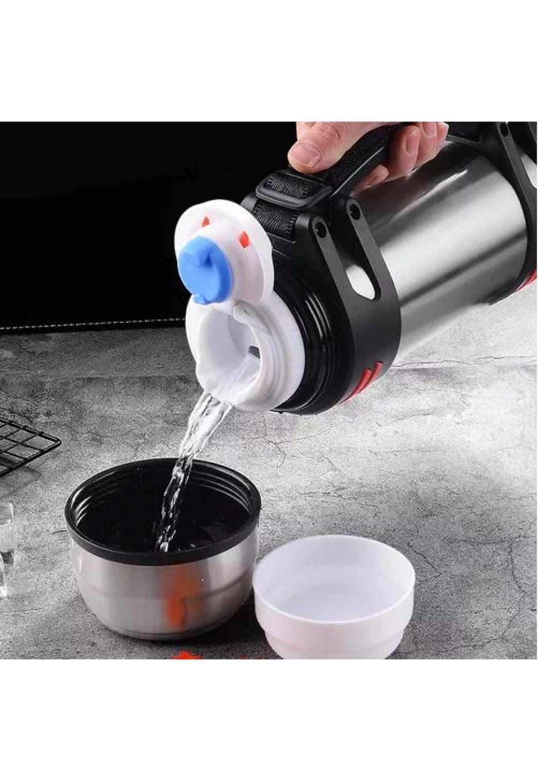 Termo de Acero Inoxidable - 2 Litros, Color Plateado-2