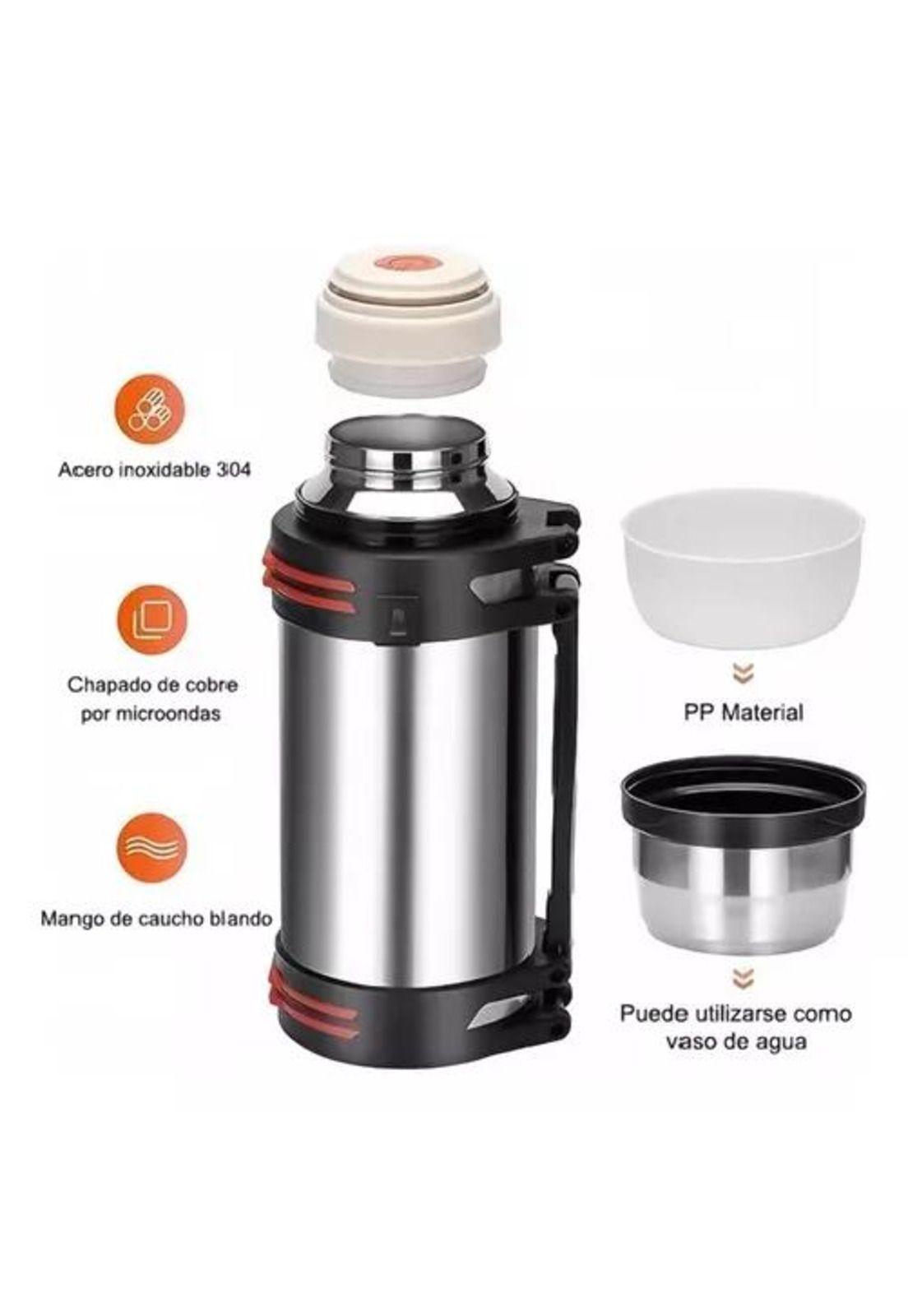 Termo de Acero Inoxidable - 2 Litros, Color Plateado-6