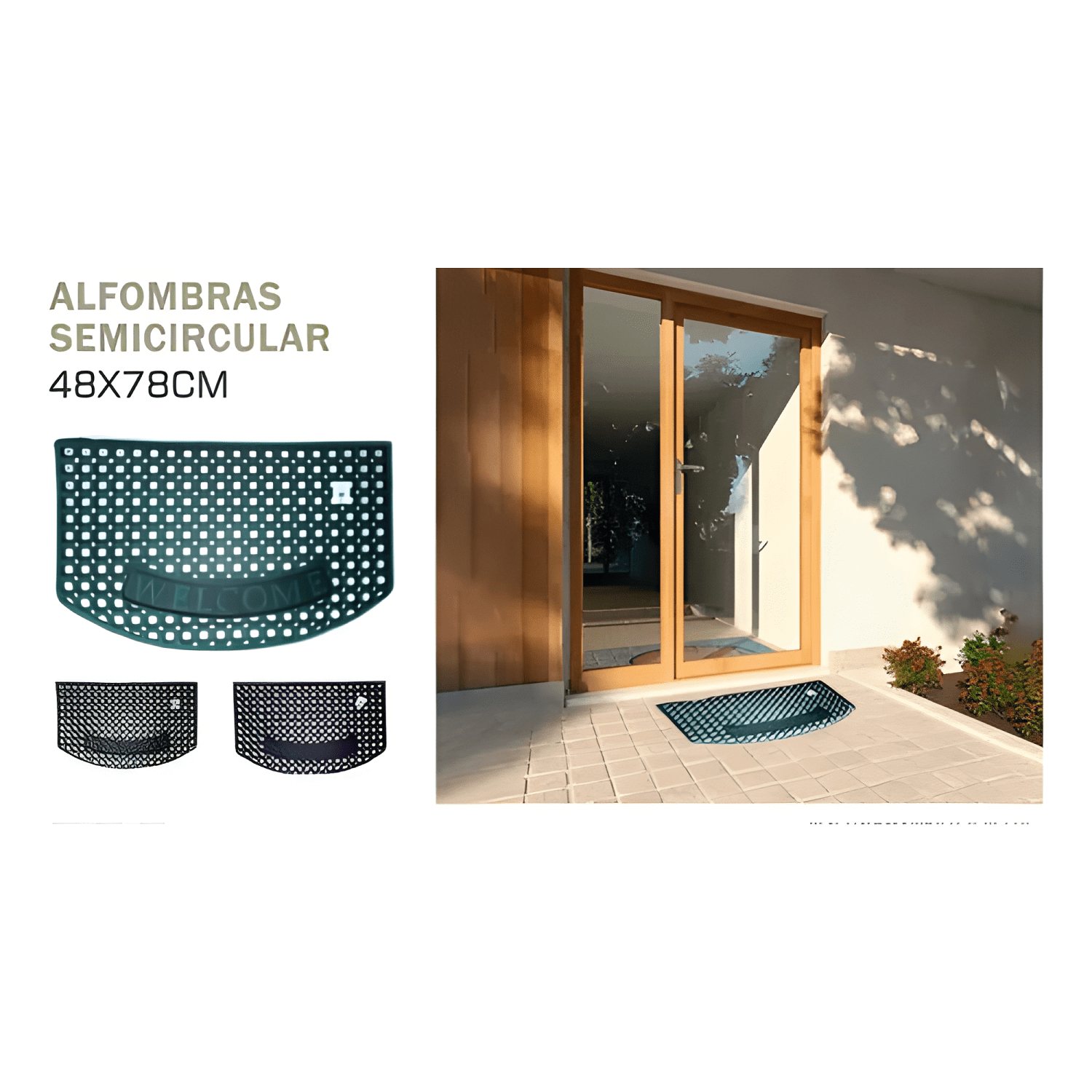 Alfombra De Goma Antideslizante 48x78 Cm Interior O #1-0