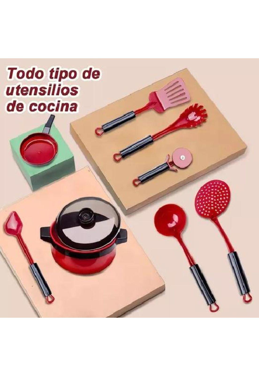 61 juguetes de cocina para niños, utensilios, cocina y alimentos multicolor-6