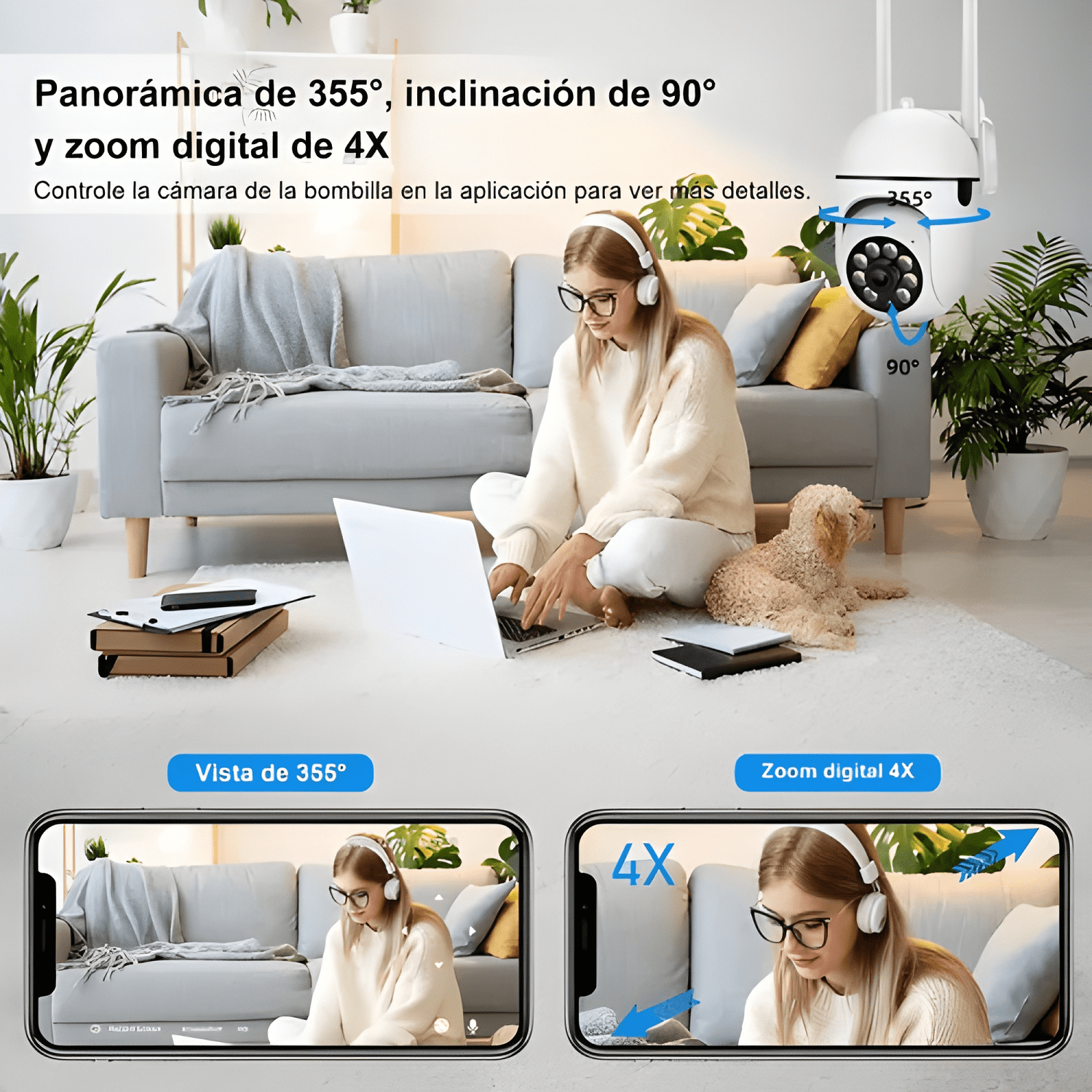 Cámara de Seguridad Exterior 3mp Inalámbrica Hd 360° Plus-4