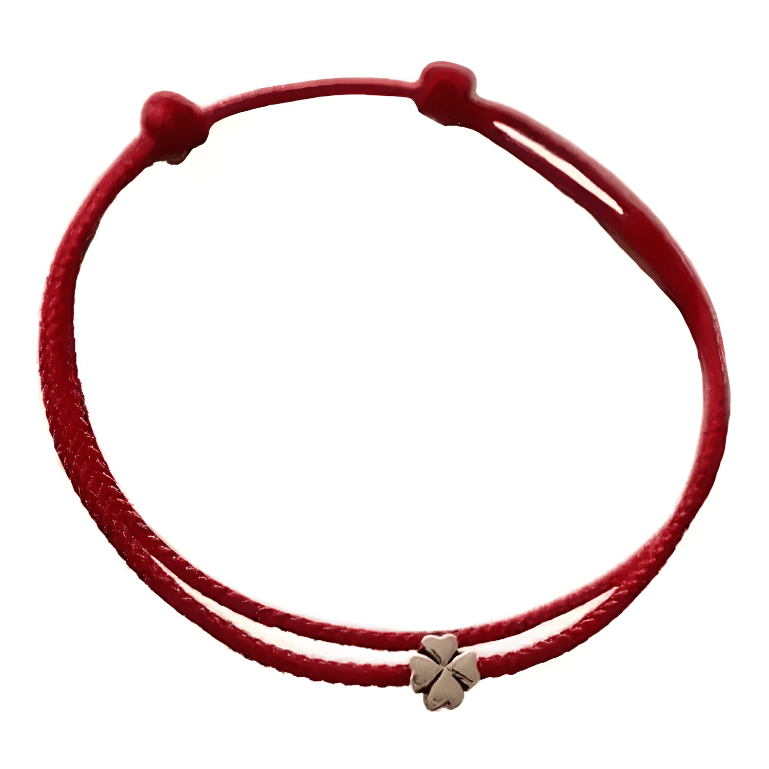 Pulsera de hilo trébol de la suerte protección Rojo-4
