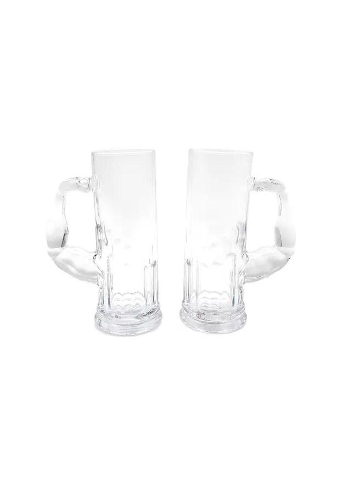 Vasos Cerveceros Set 2 Piezas Shop 550ml Vidrio Blanco-1