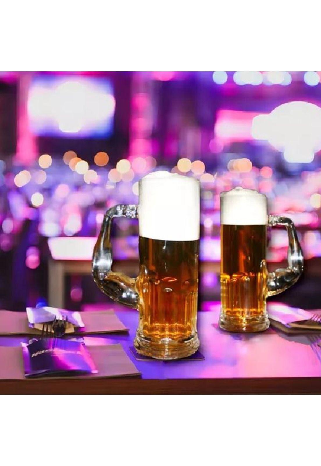 Vasos Cerveceros Set 2 Piezas Shop 550ml Vidrio Blanco-2