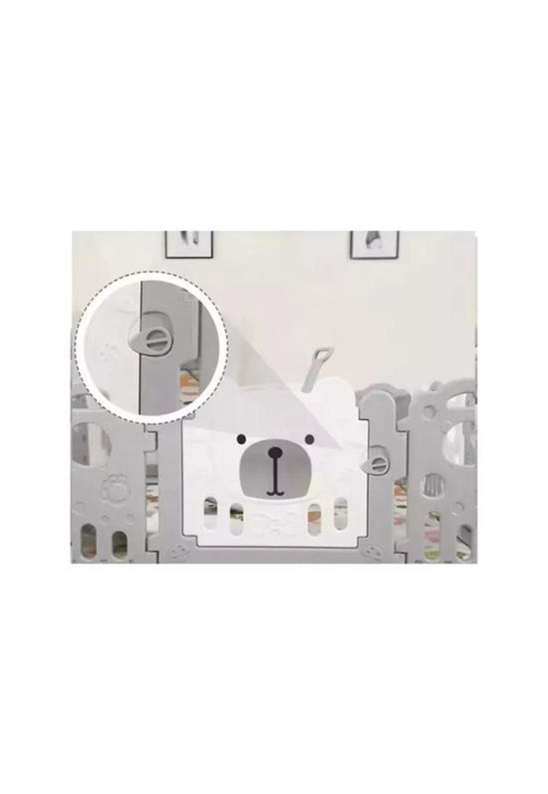 Corral plegable bebé armable con paneles de seguridad, gris-4