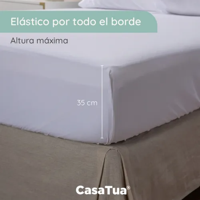 Sabana casatua soft ultra suave funda bordada 1.5 plaza color blanco-1