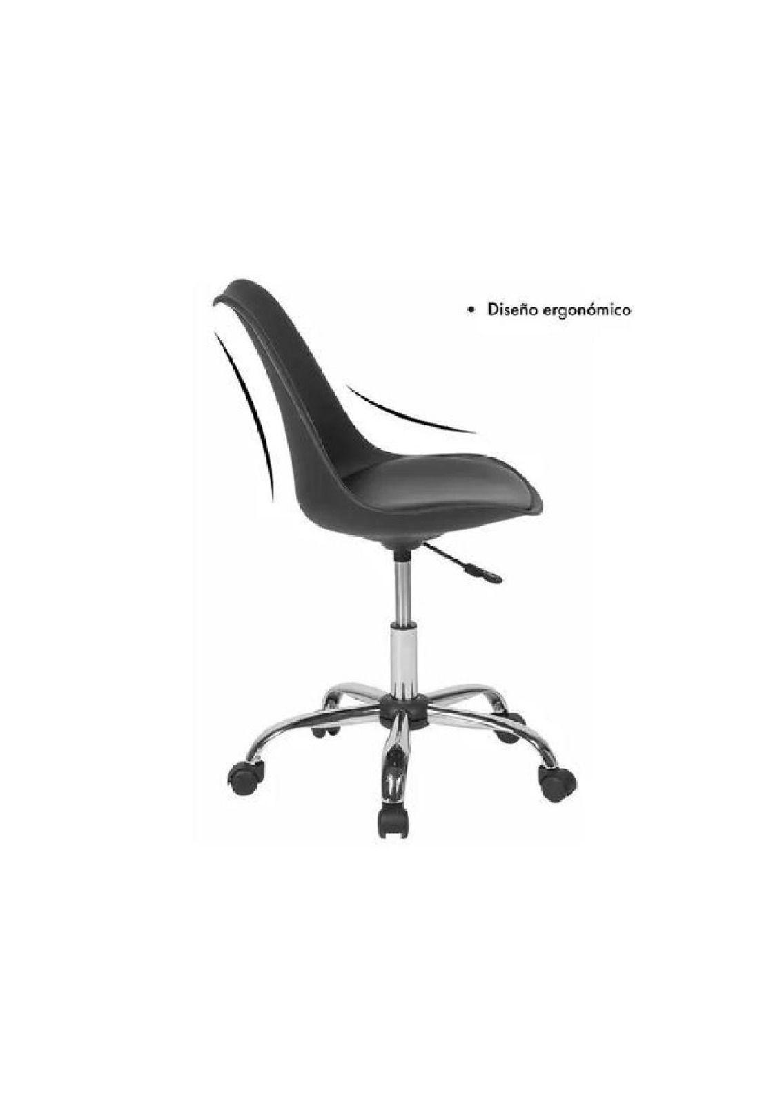 Silla de oficina Big Room Eames con ruedas minimalista color negro-1