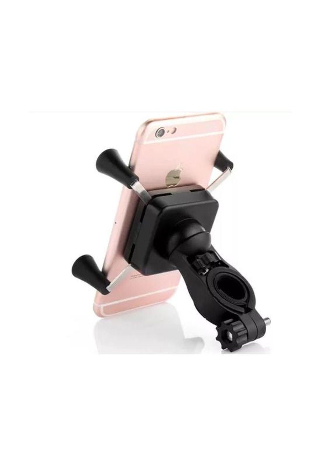 Soporte porta celular universal para bicicleta y moto, color negro-3