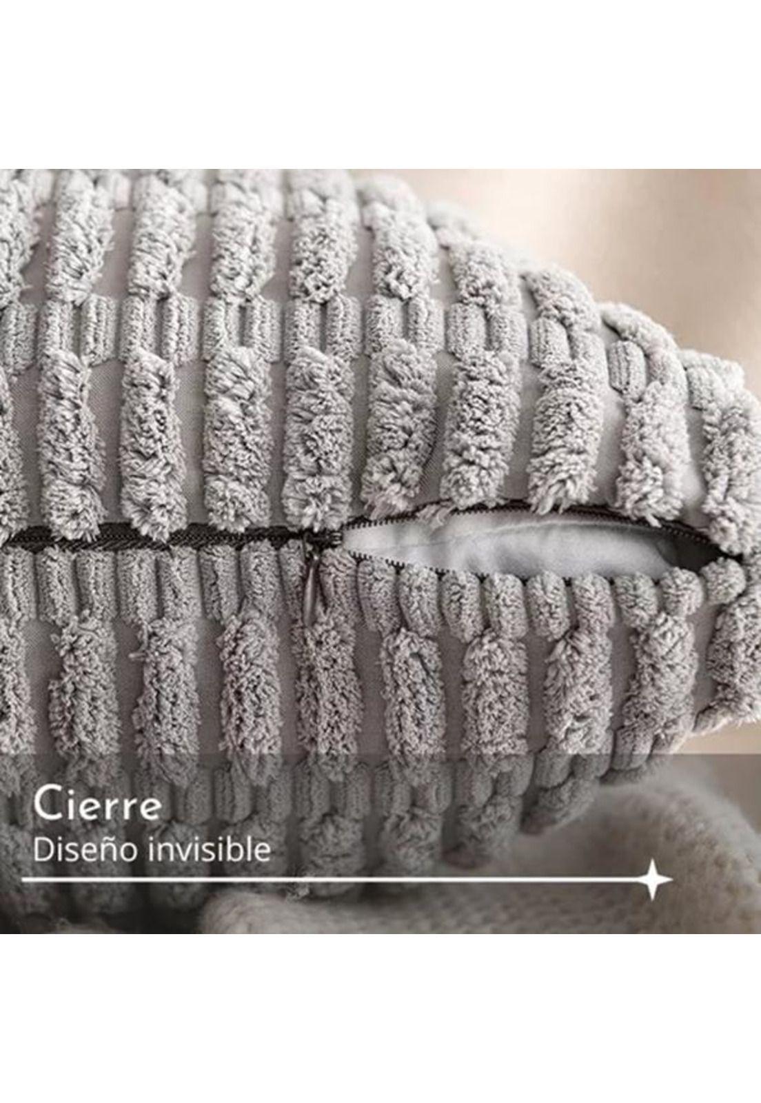 Pack de 2 Fundas de Almohadas Cojín 45x45 cm con Diseño Suave para Sillón y Cama Gris-2
