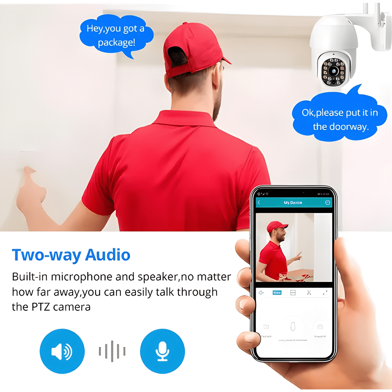 Camara Seguridad Ip Wifi Exterior Qp Modelo A9 Blanco-4