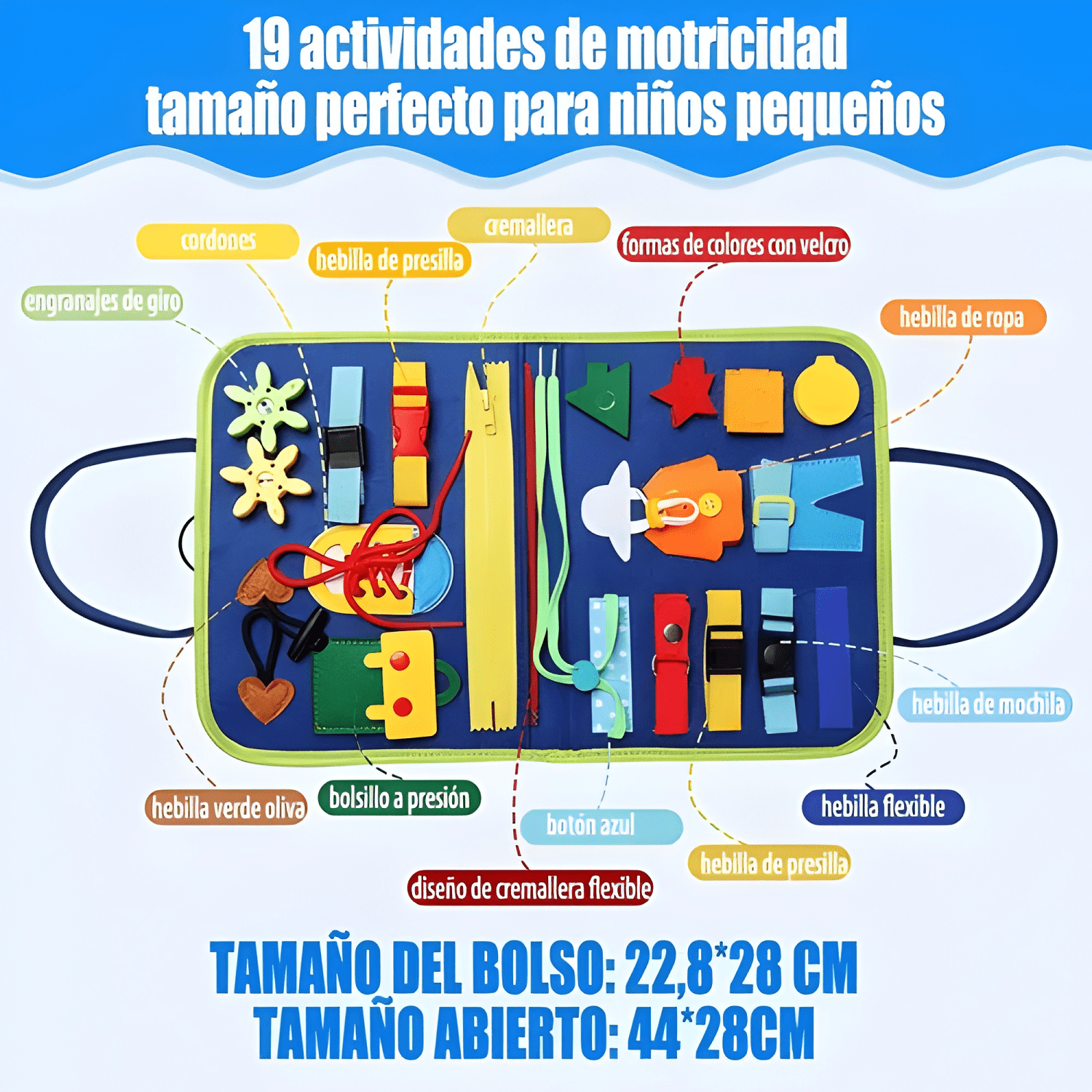 Tablero sensorial interactivo juguete educativo 1-4 años #3-1