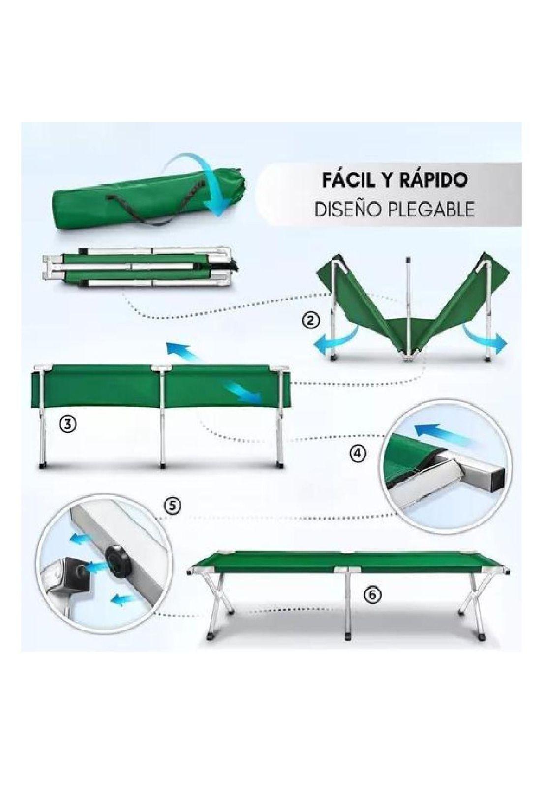 Catre cama campaña camping plegable portátil outdoor militar verde-5