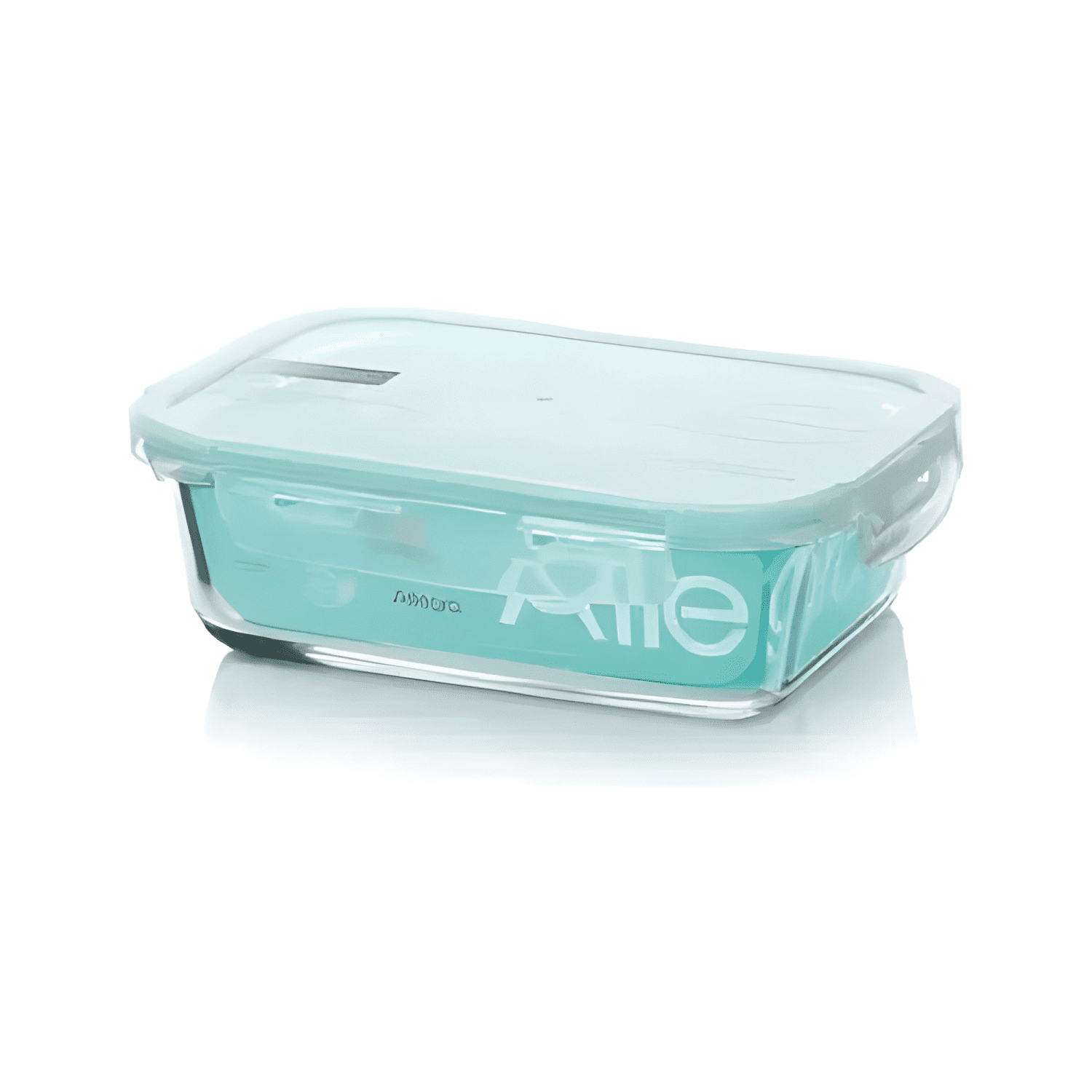 Contenedor hermético vidrio rectangular 420 ml, transparente-0