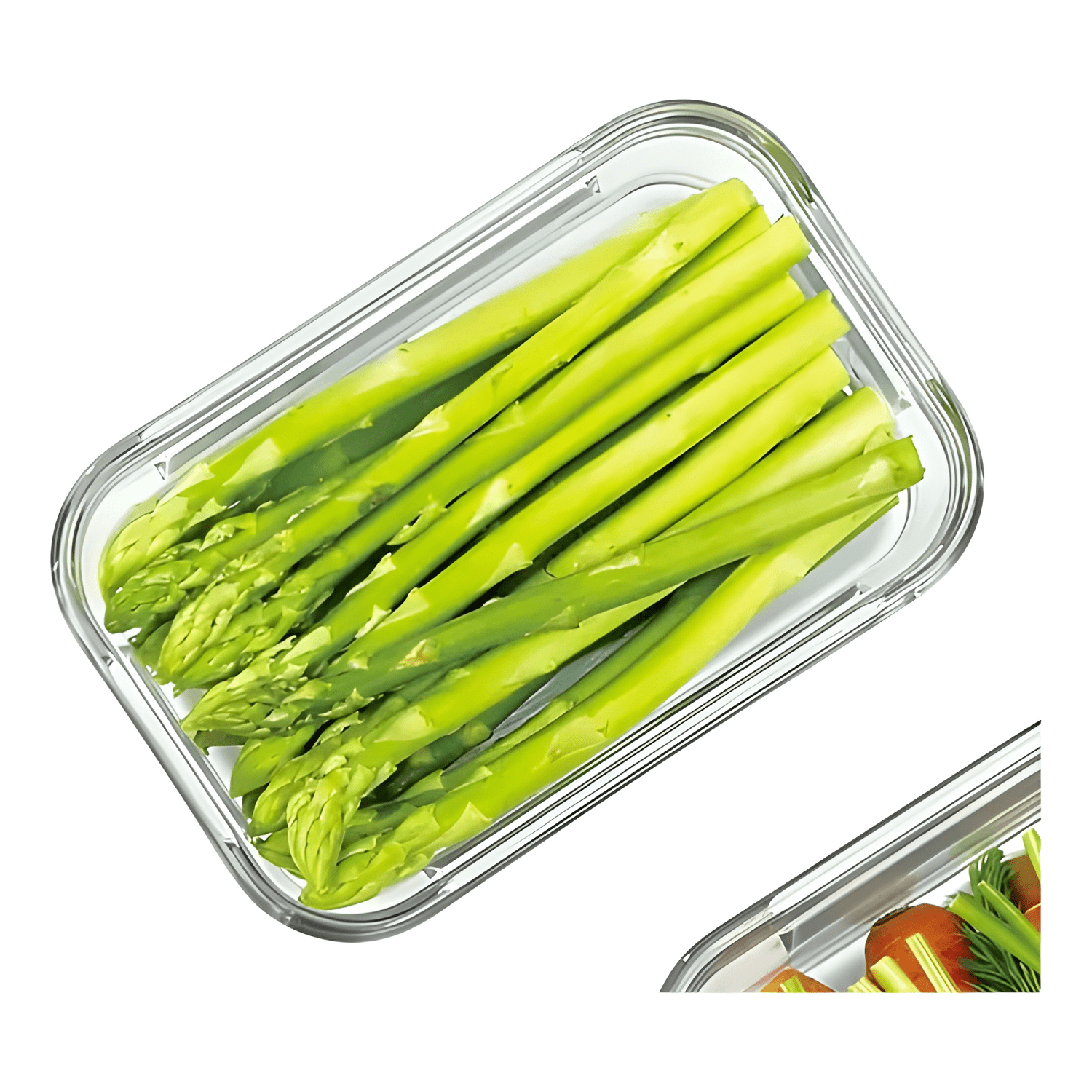 Contenedor hermético vidrio rectangular 420 ml, transparente-2