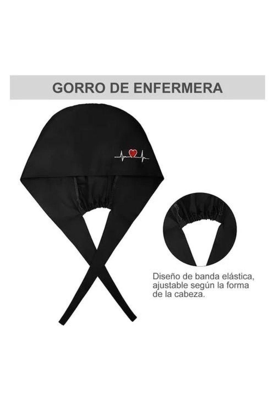 Cofia clínica, gorro quirúrgico, 95% algodón, 5% lycra, uniformes, color azul-3
