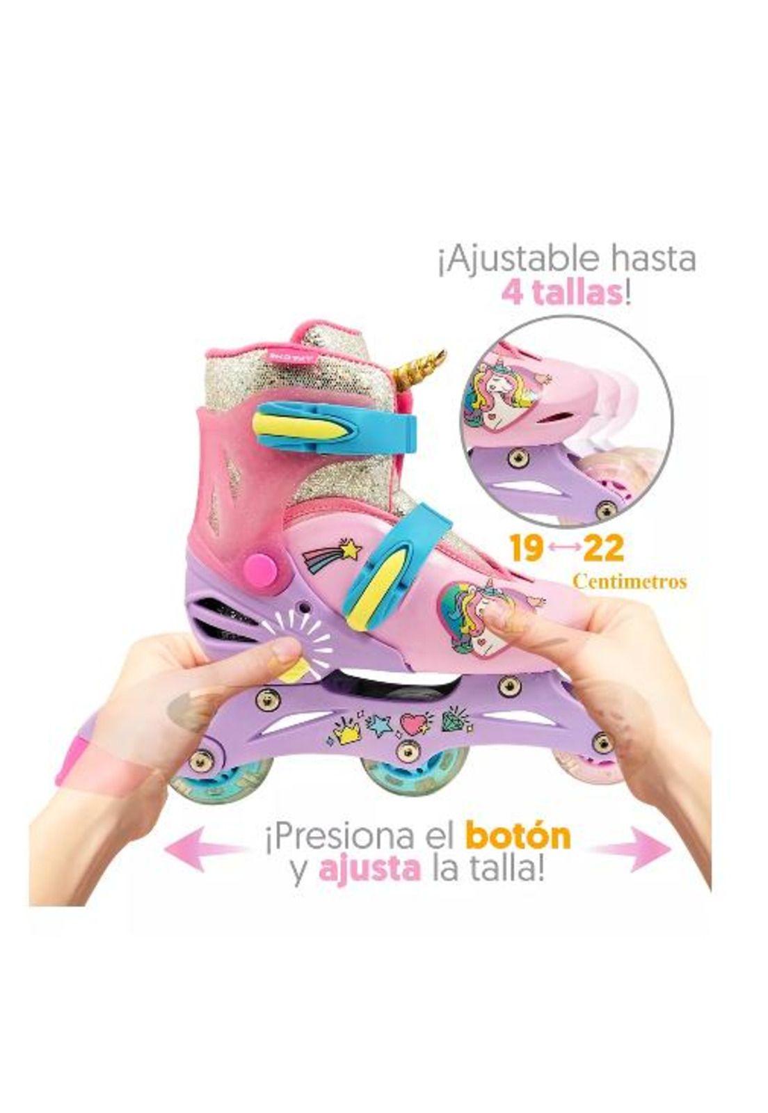 Patines 2 en 1, 3 ruedas talla 29 a 33, rosado-4