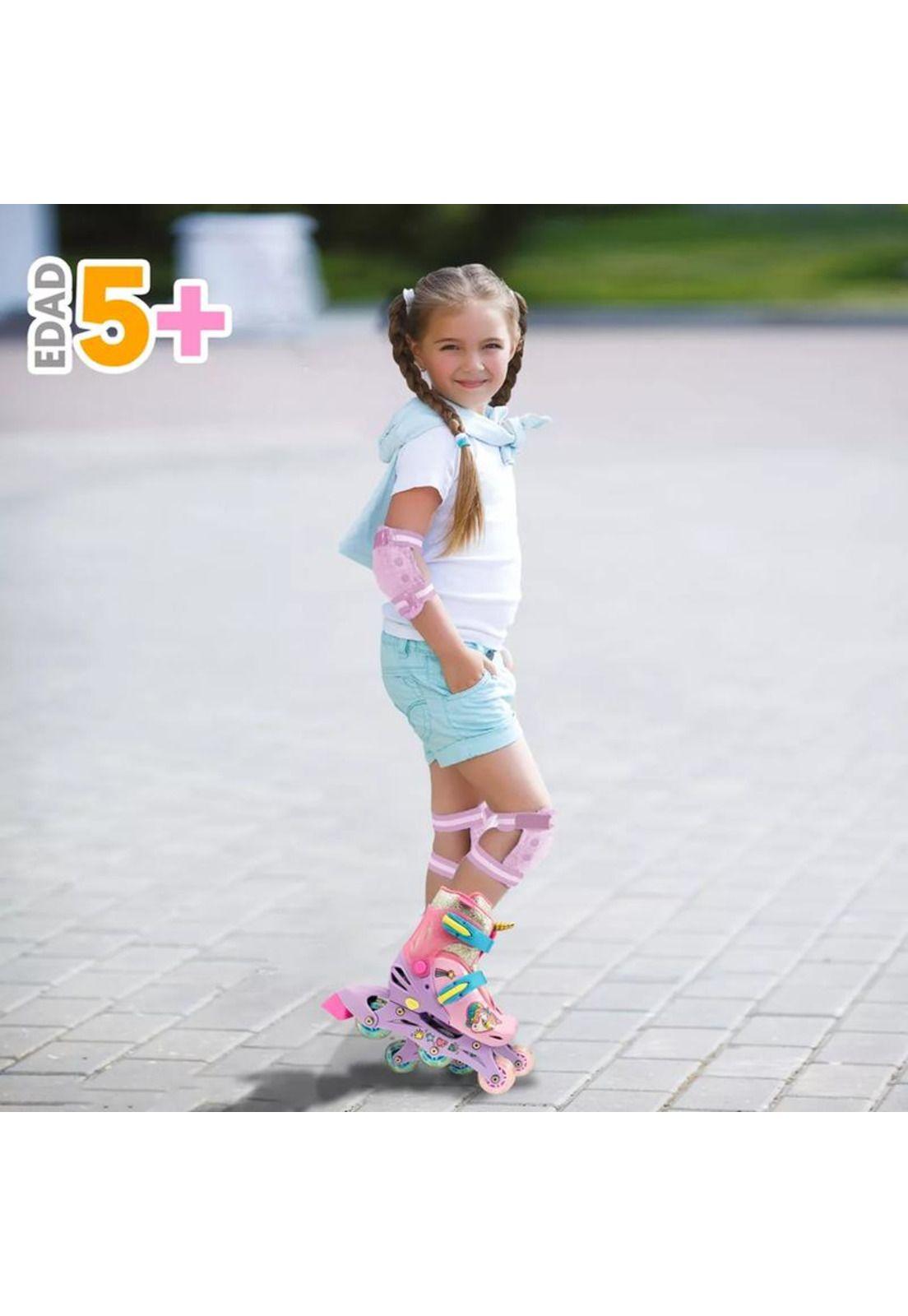 Patines 2 en 1, 3 ruedas talla 29 a 33, rosado-5