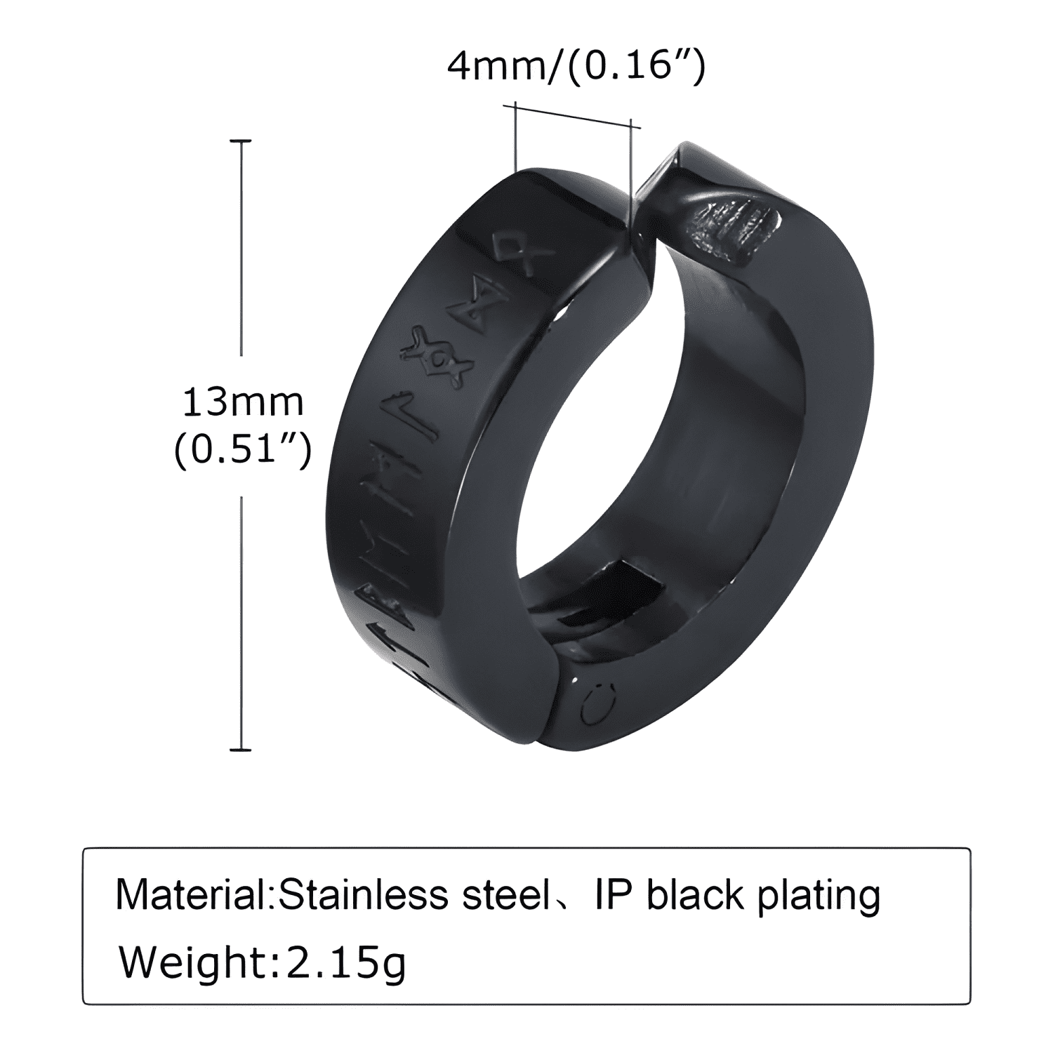 Pack 2 Pares Aros Runas Vikingas Piercing Falso A Presión-1
