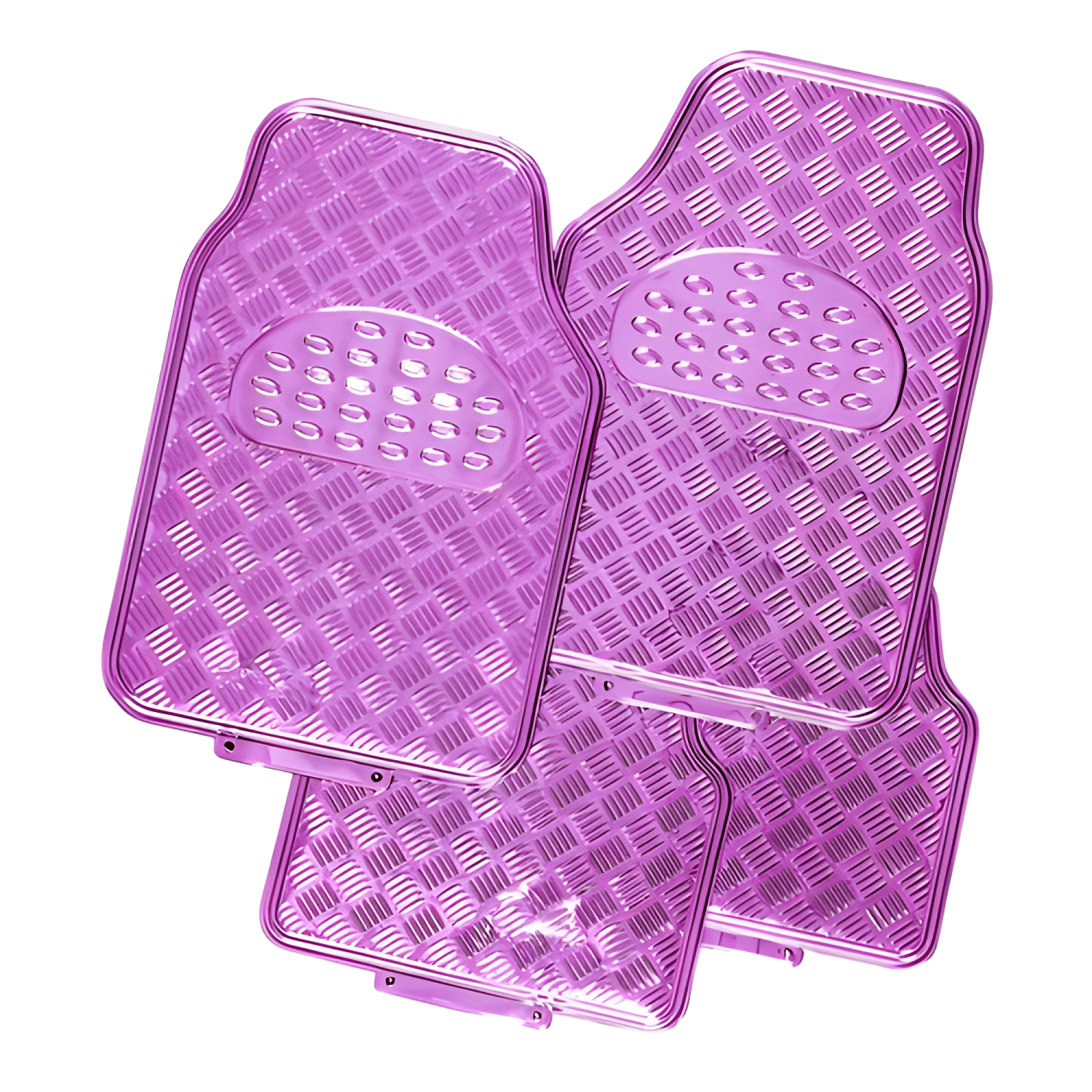 Alfombra Cubre Piso Metálico Para Mujer Set 4pcs Auto Tuning-0