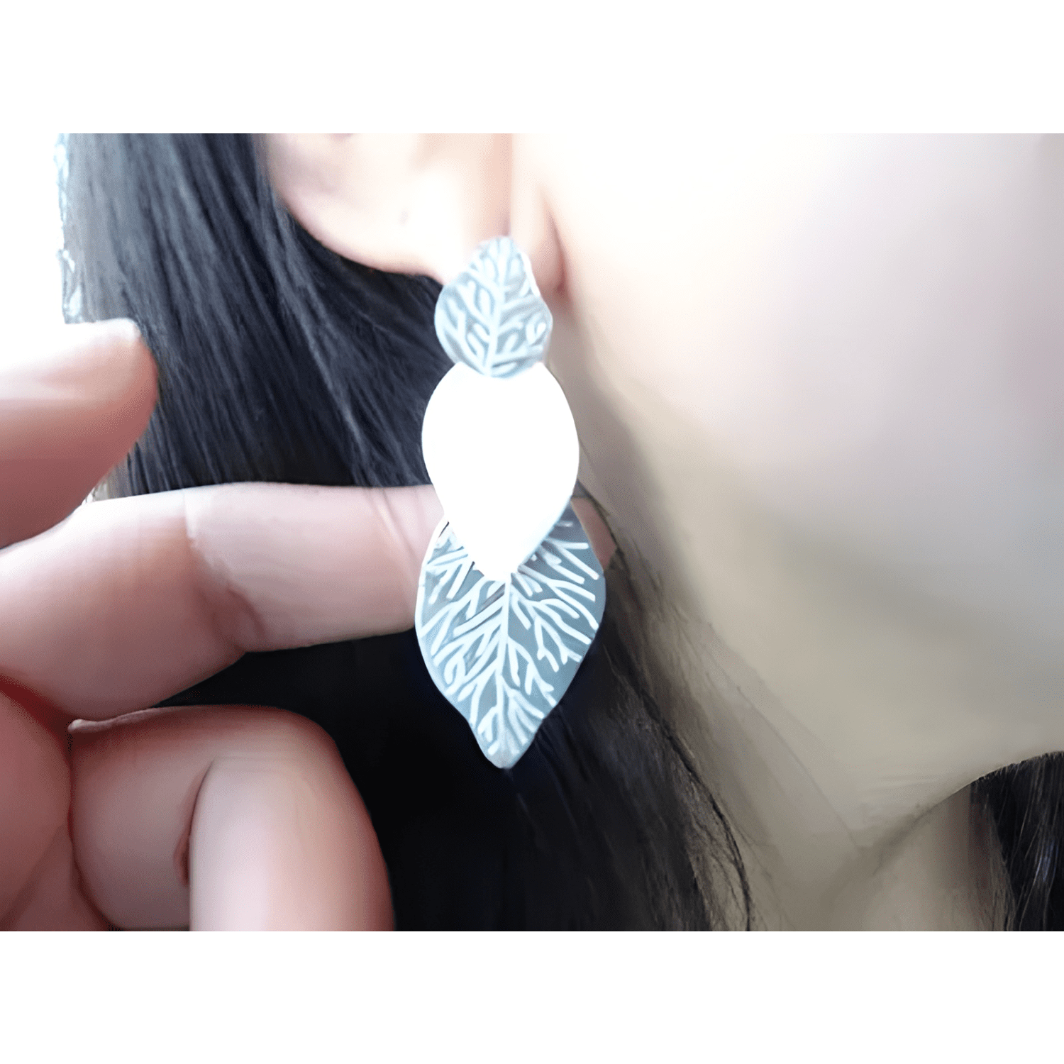 Aros De Plata Fina 925 Hojas Con Relieve Premium-2