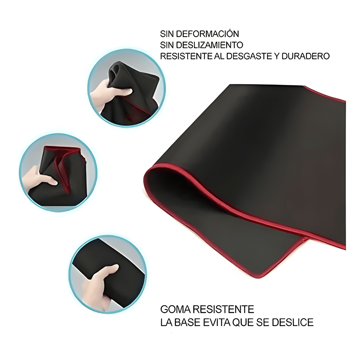 Mouse Pad Gamer Xl Antideslizante Negro Borde Cosido Negro-1