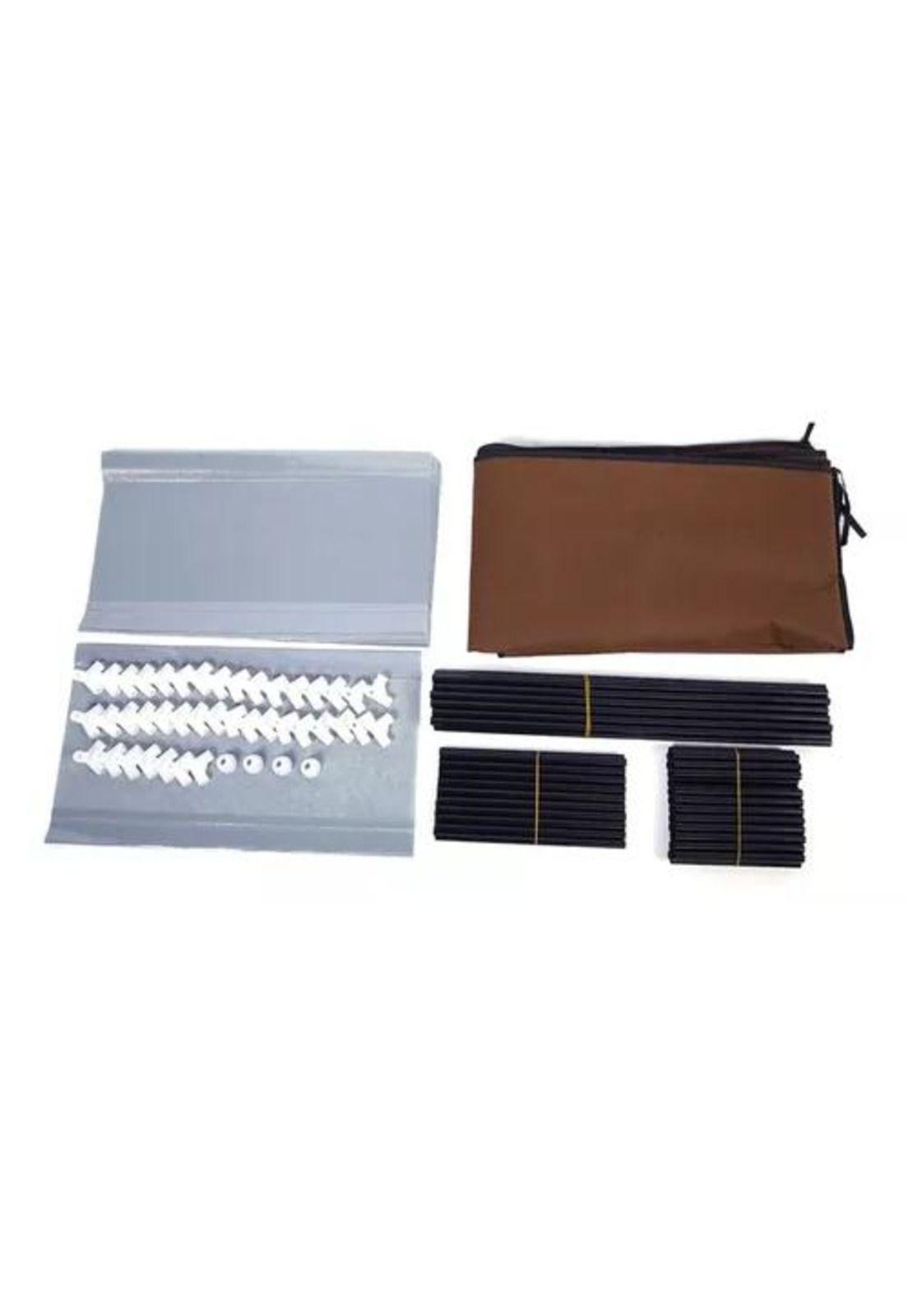 Zapatera armable de aluminio con tela plástica 9 niveles gris-3
