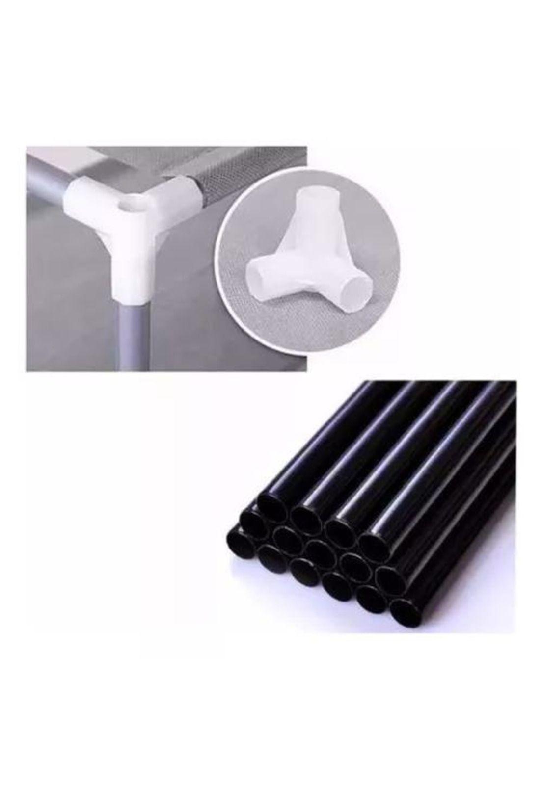 Zapatera armable de aluminio con tela plástica 9 niveles gris-4