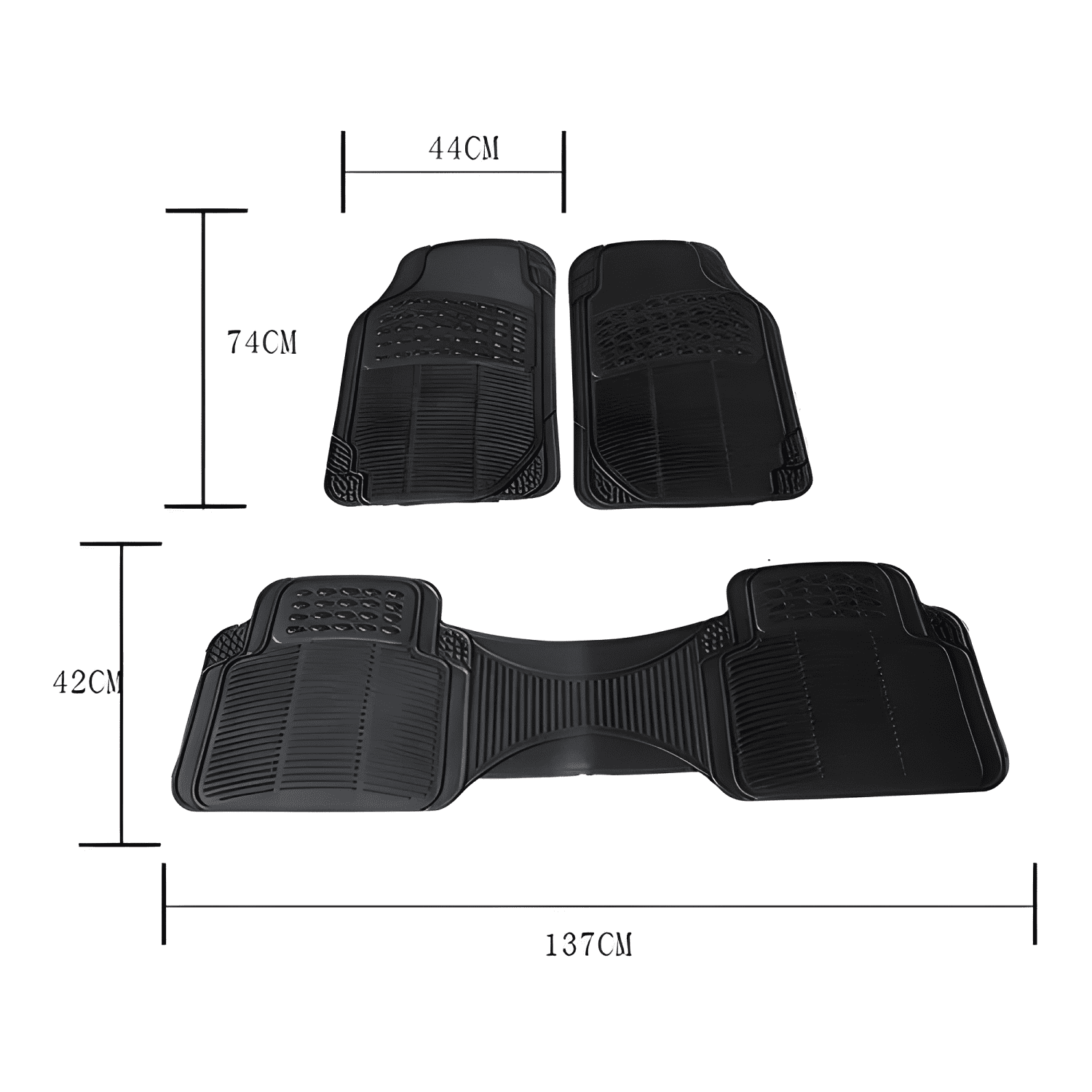 Alfombra Piso De Goma Auto Universal 3 Piezas Camello /r&c-3