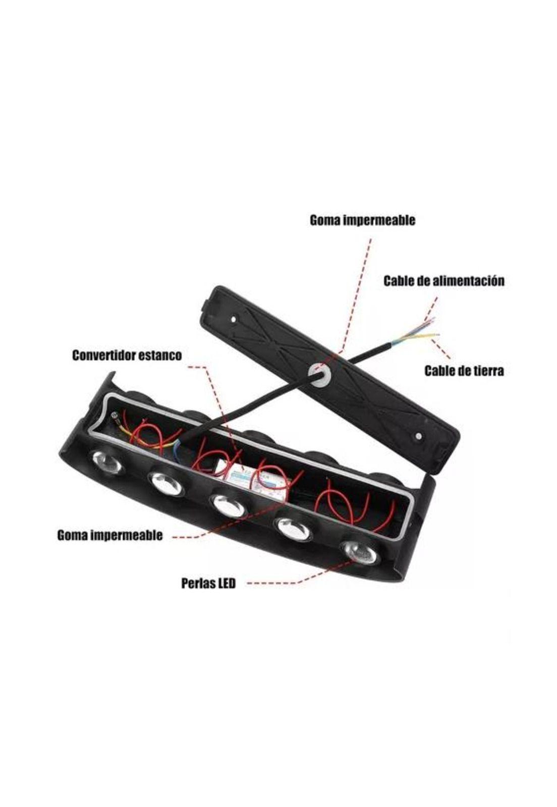 Lámpara pared led arqueada moderna con focos flotantes negro-5