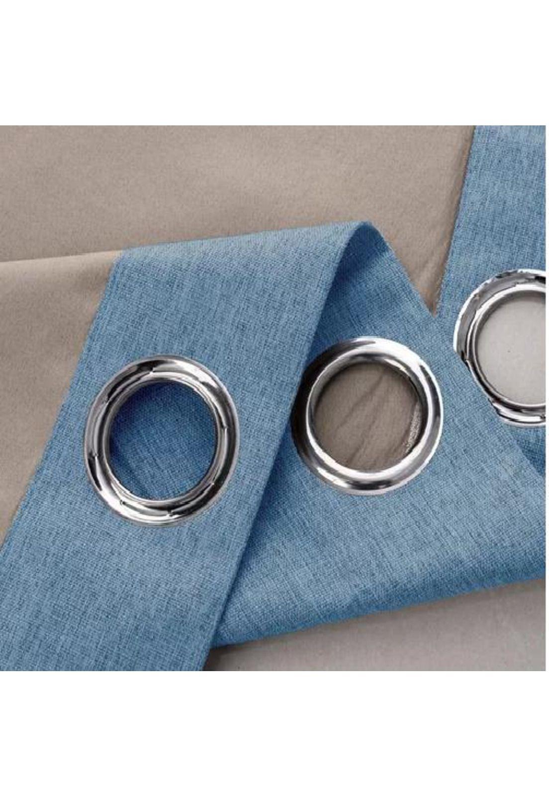 Cortina Blackout 100% 2 Paños 140x220cm Textura Lino Denim-5