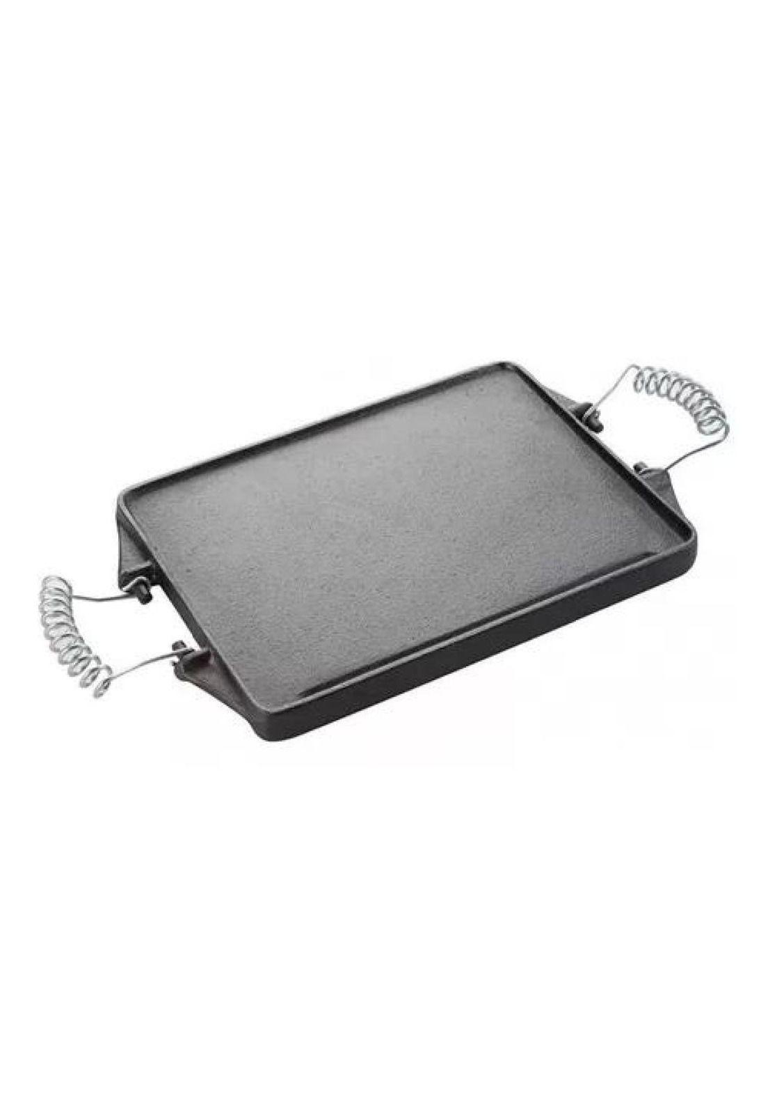 Plancha churrasquera reversible de 27x21 cm, hierro fundido-1