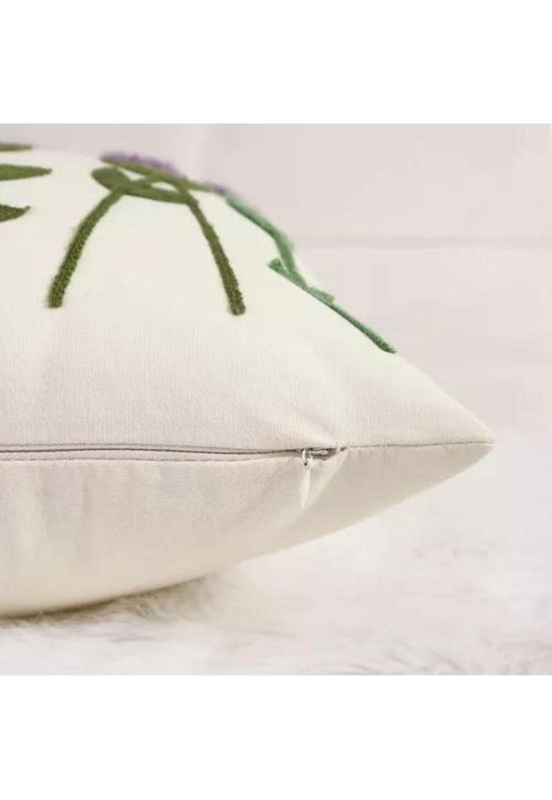 Pack de 4 Fundas para Cojines Sin Relleno con Diseños Bordados Verde-3