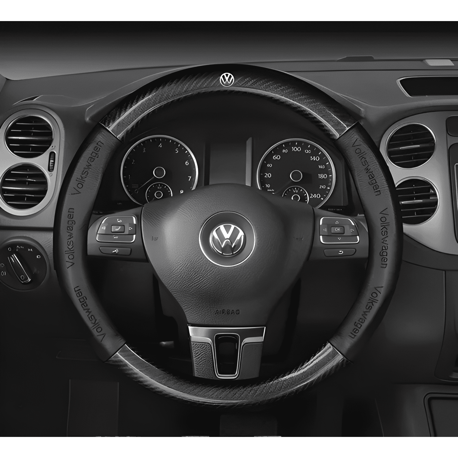 Funda de Volante de Fibra de Carbono de 38 Cm con Forma Mini-2