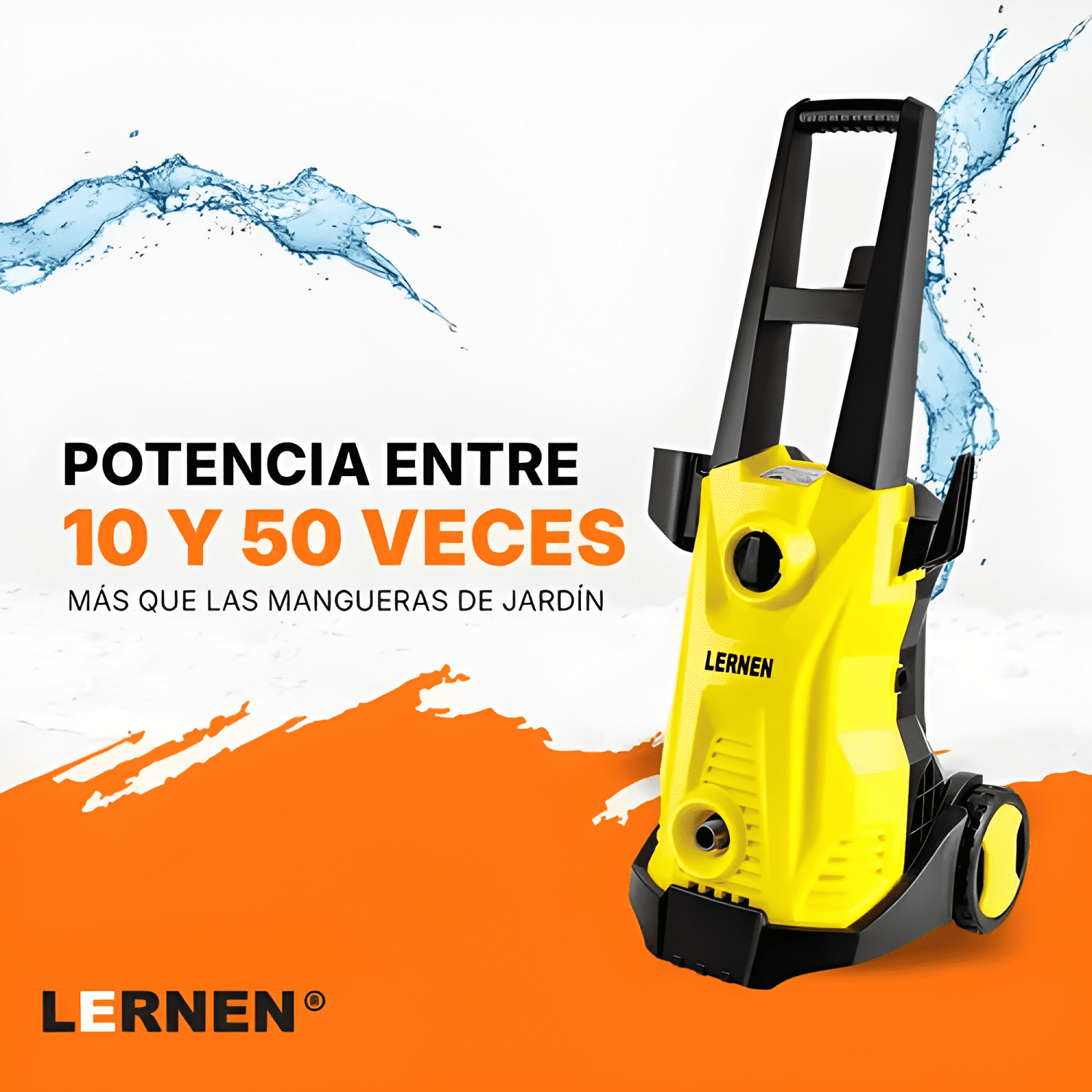 Hidrolavadora Lernen 1600w Con Jabonera Espumador 120 Bar-4