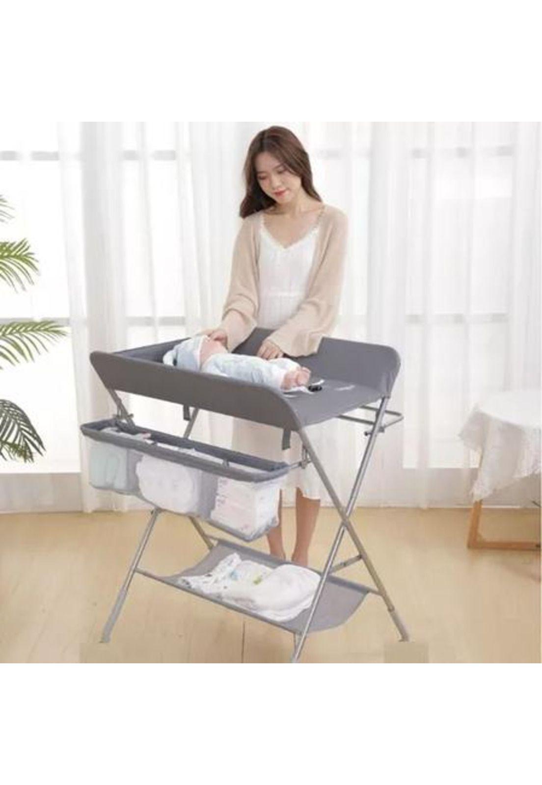 Cambiador mudador de pañales para bebé horizontal baño público, gris-1