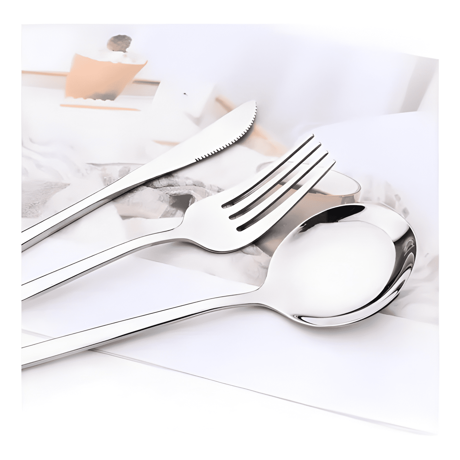 Set de cubiertos acero inoxidable servicio 24 cuchillería #1-4