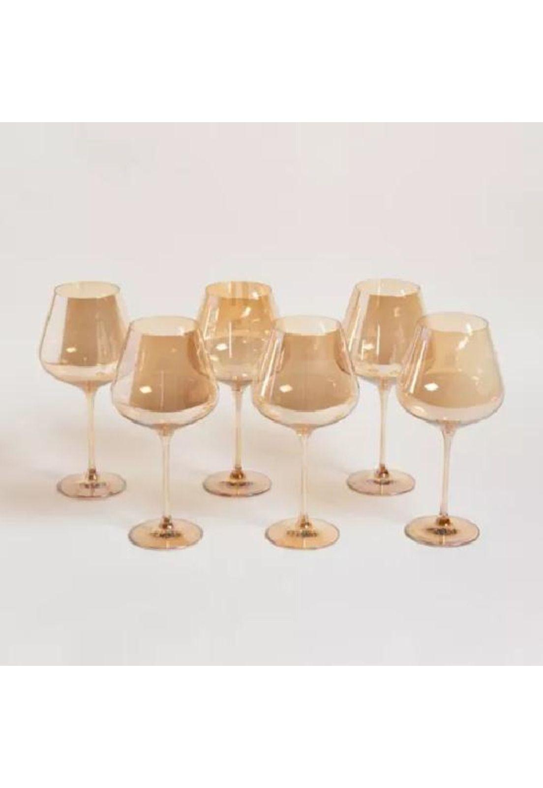Set 6 Copas De Vino Modernas Ámbar-4