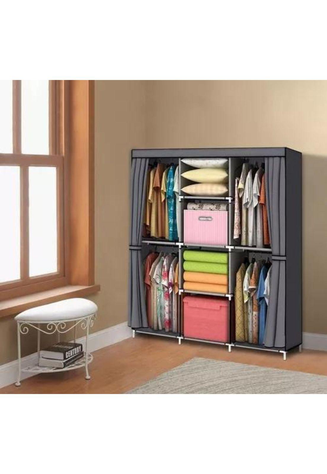 Armario closet ropero armable grande gris-3