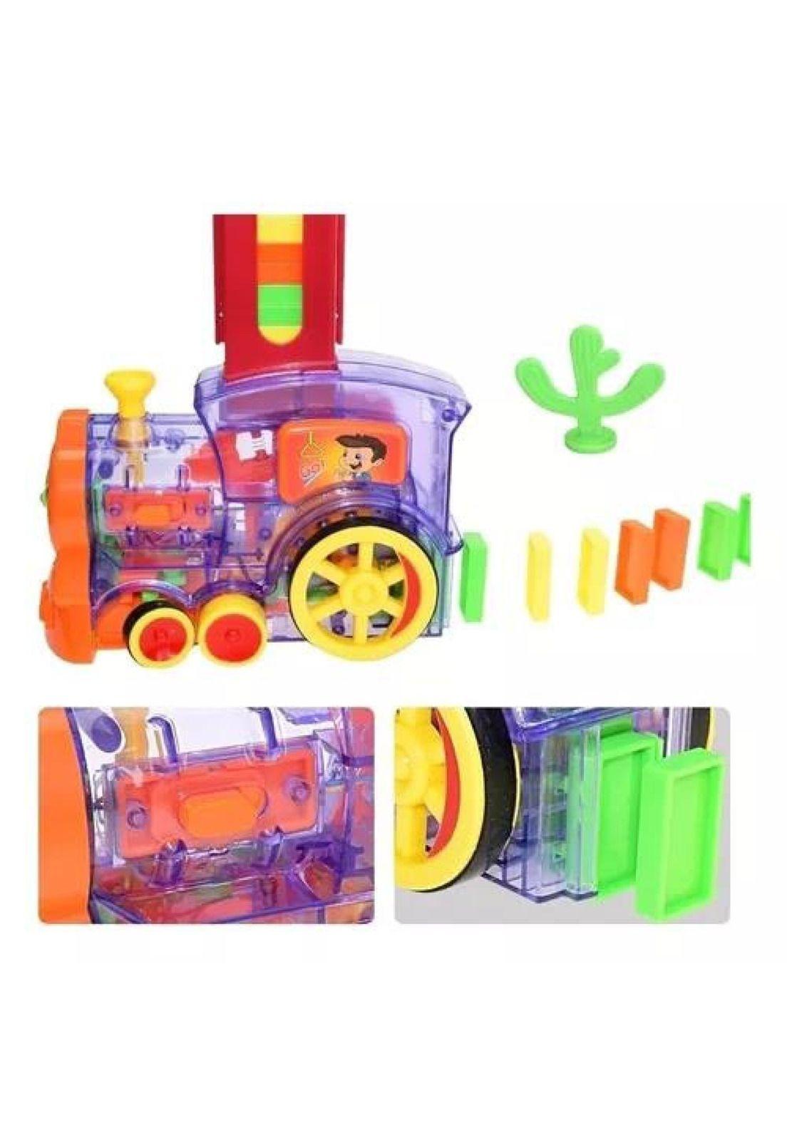 Tren juguete dominó automático, juego para niños y niñas, personaje rojo-5