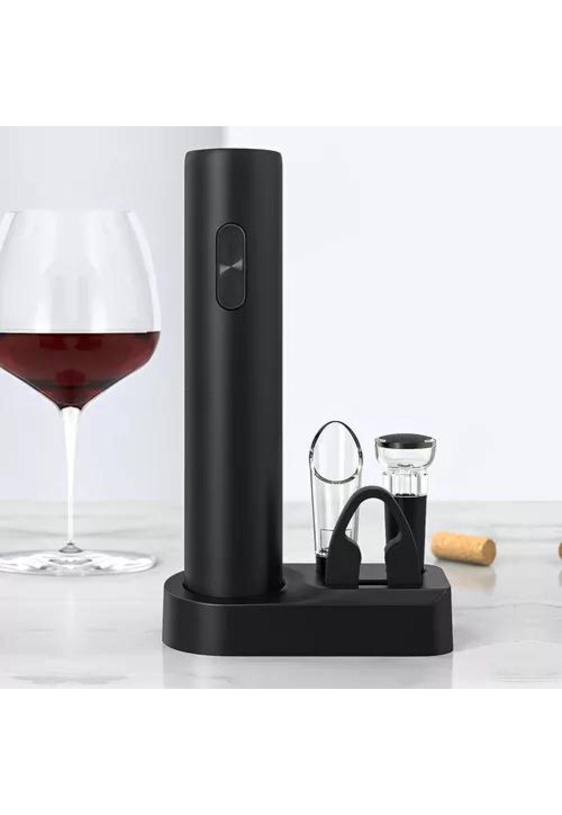 Sacacorcho descorchador de vino eléctrico a batería negro-4