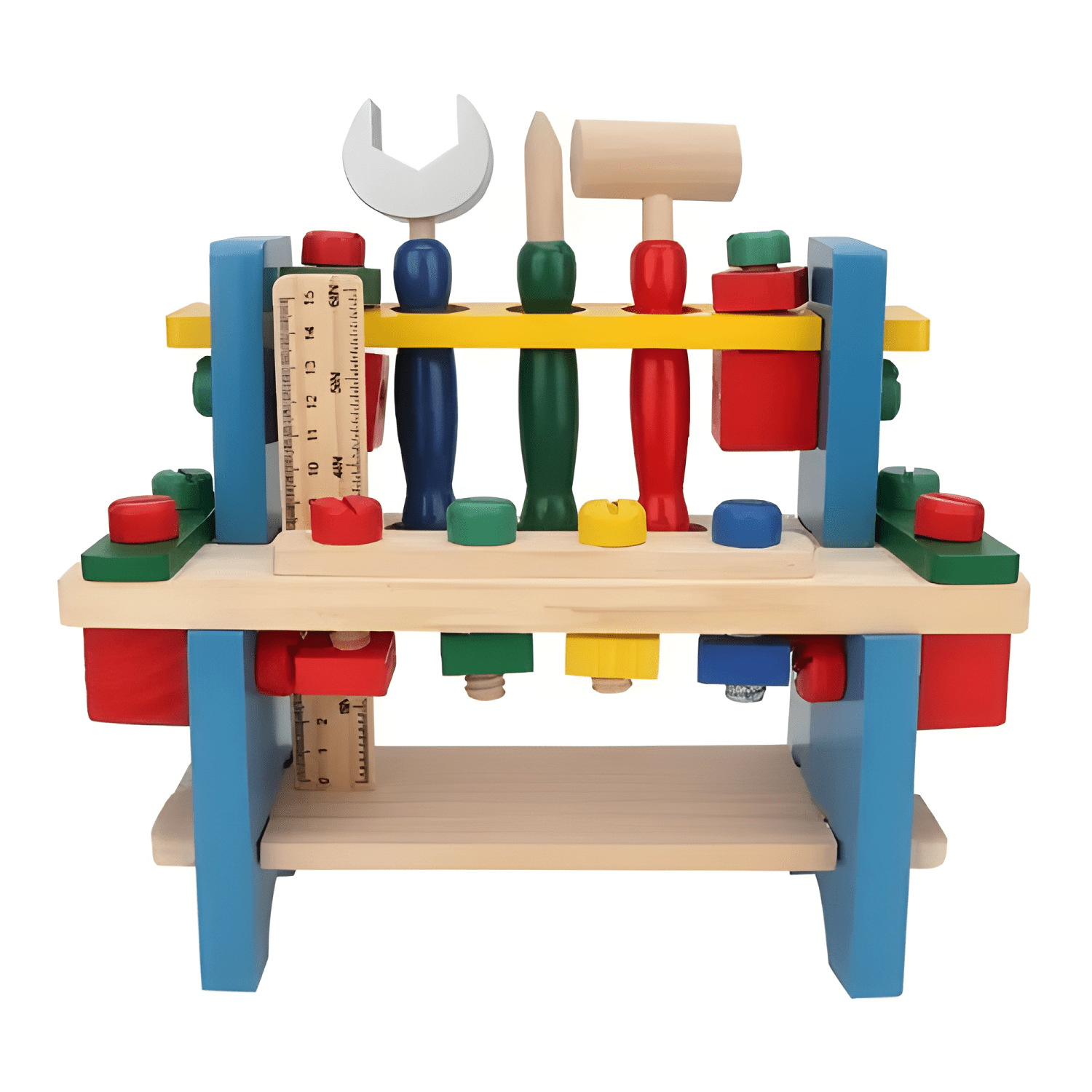 Caja de herramientas de madera juguete didáctico niños-0
