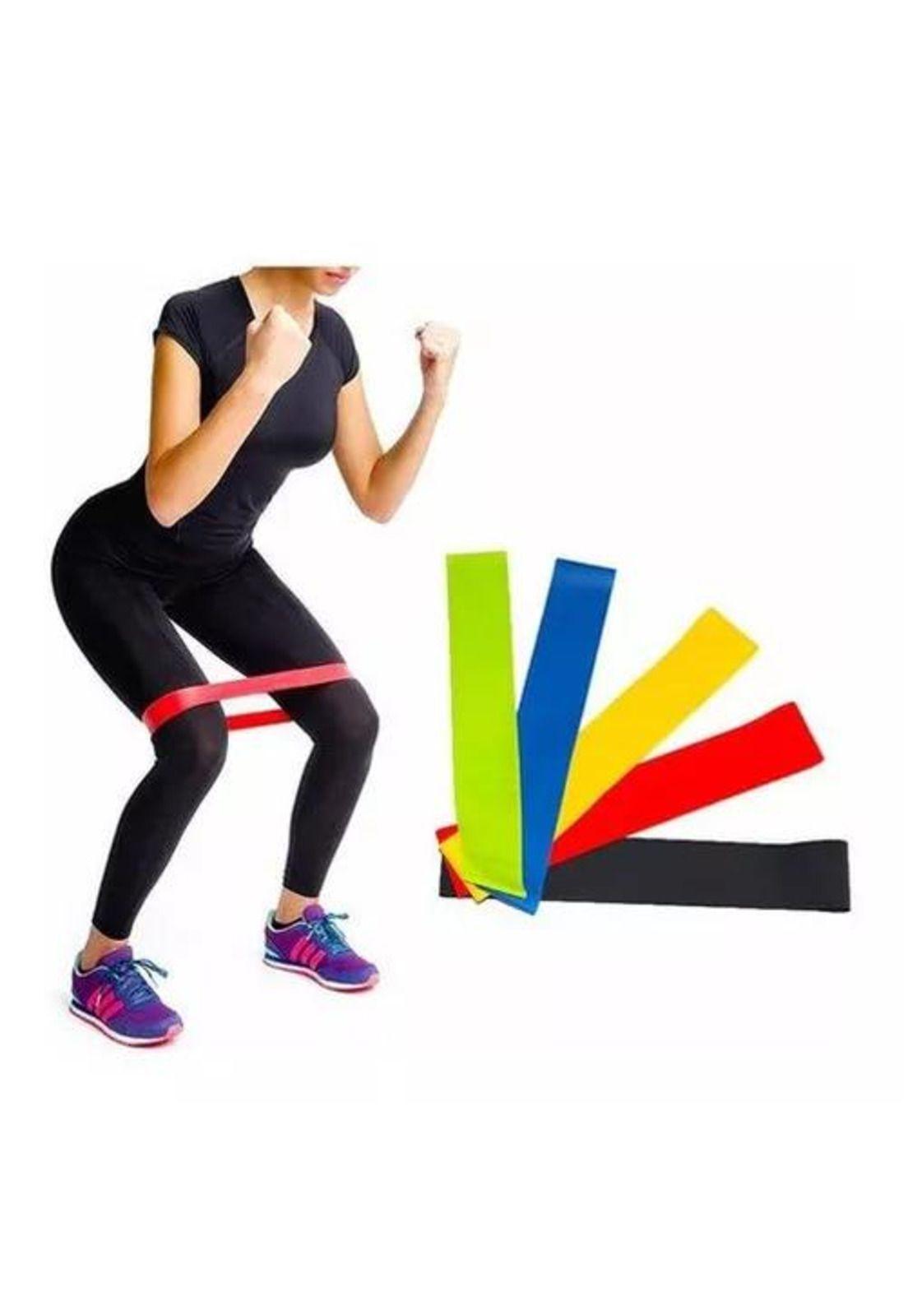 Banda Elástica para Ejercicios - Yoga, Resistencia, 5 Pcs con Bolso D-1