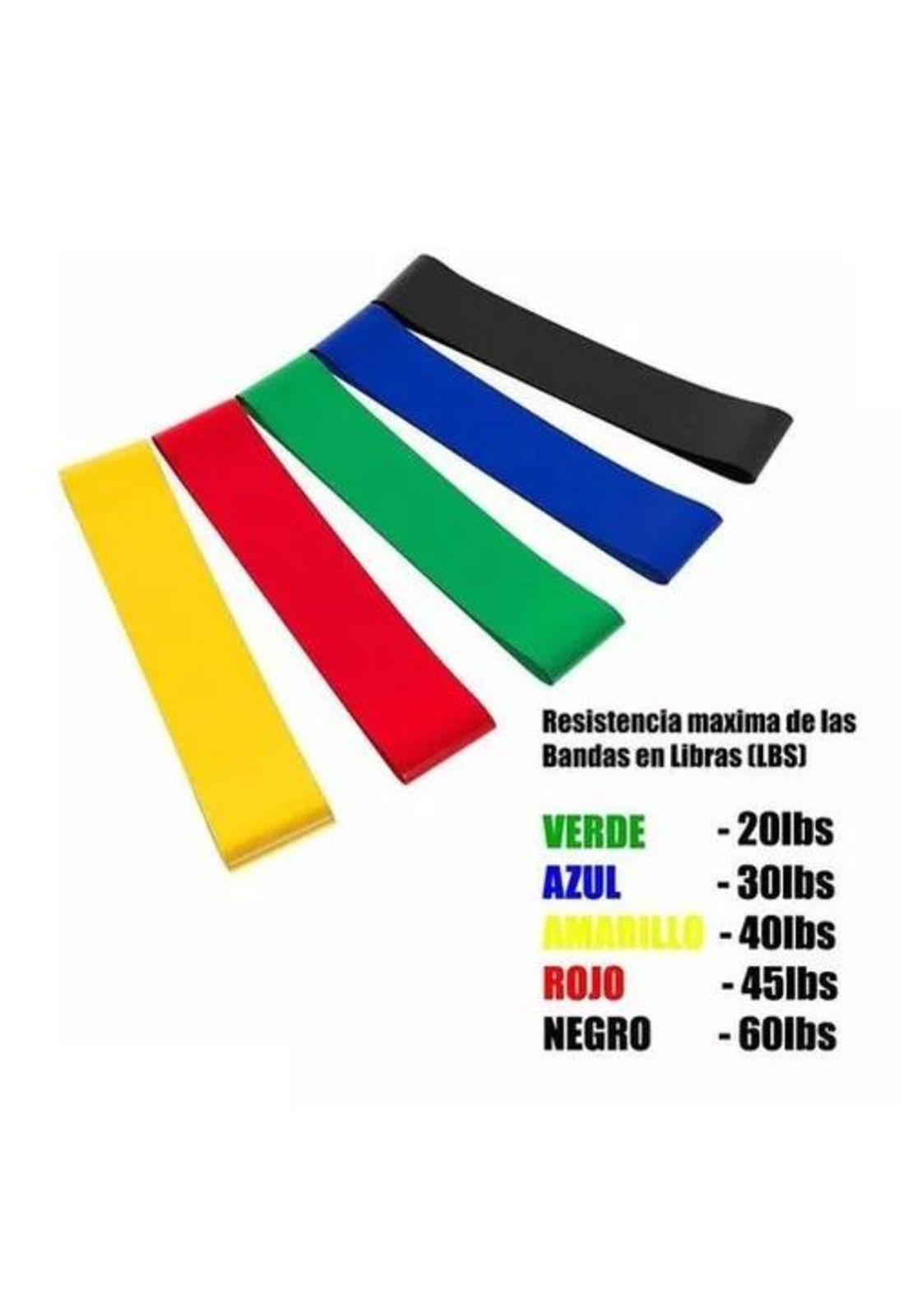 Banda Elástica para Ejercicios - Yoga, Resistencia, 5 Pcs con Bolso D-4