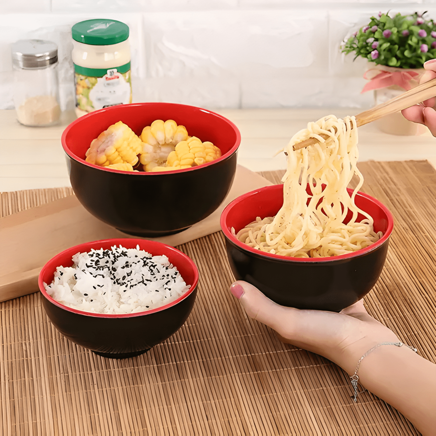 Pack 6 bowl pocillo cuenco tazón de melamina cocina 200ml-2