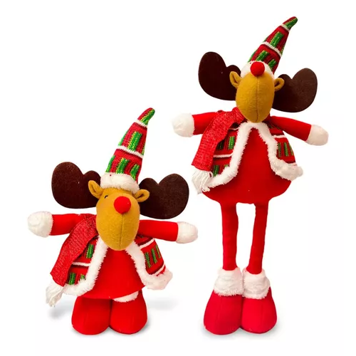 Muñecos de Navidad, monos pata larga 56 cm color rojo-0