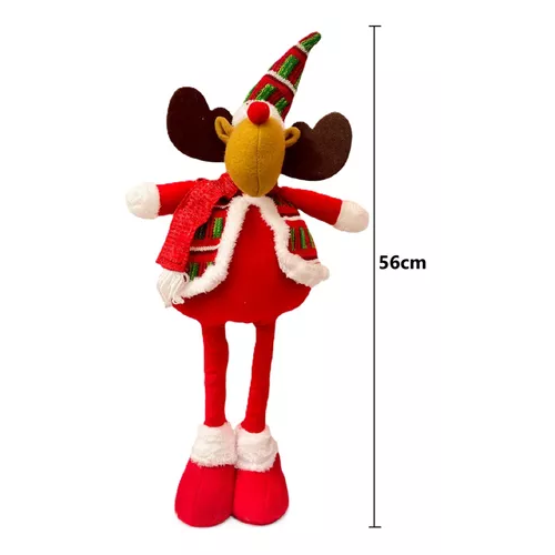 Muñecos de Navidad, monos pata larga 56 cm color rojo-2