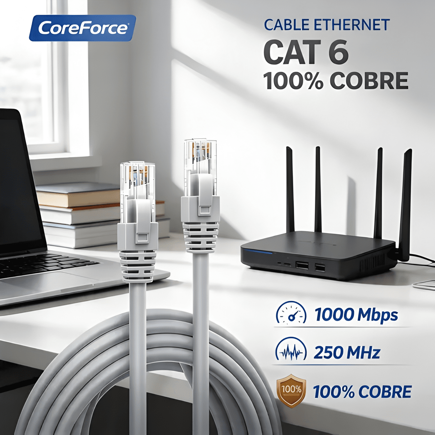 Cable De Red Ethernet Rj45 Utp Cat6 40 Metros Gamer Oficina-1