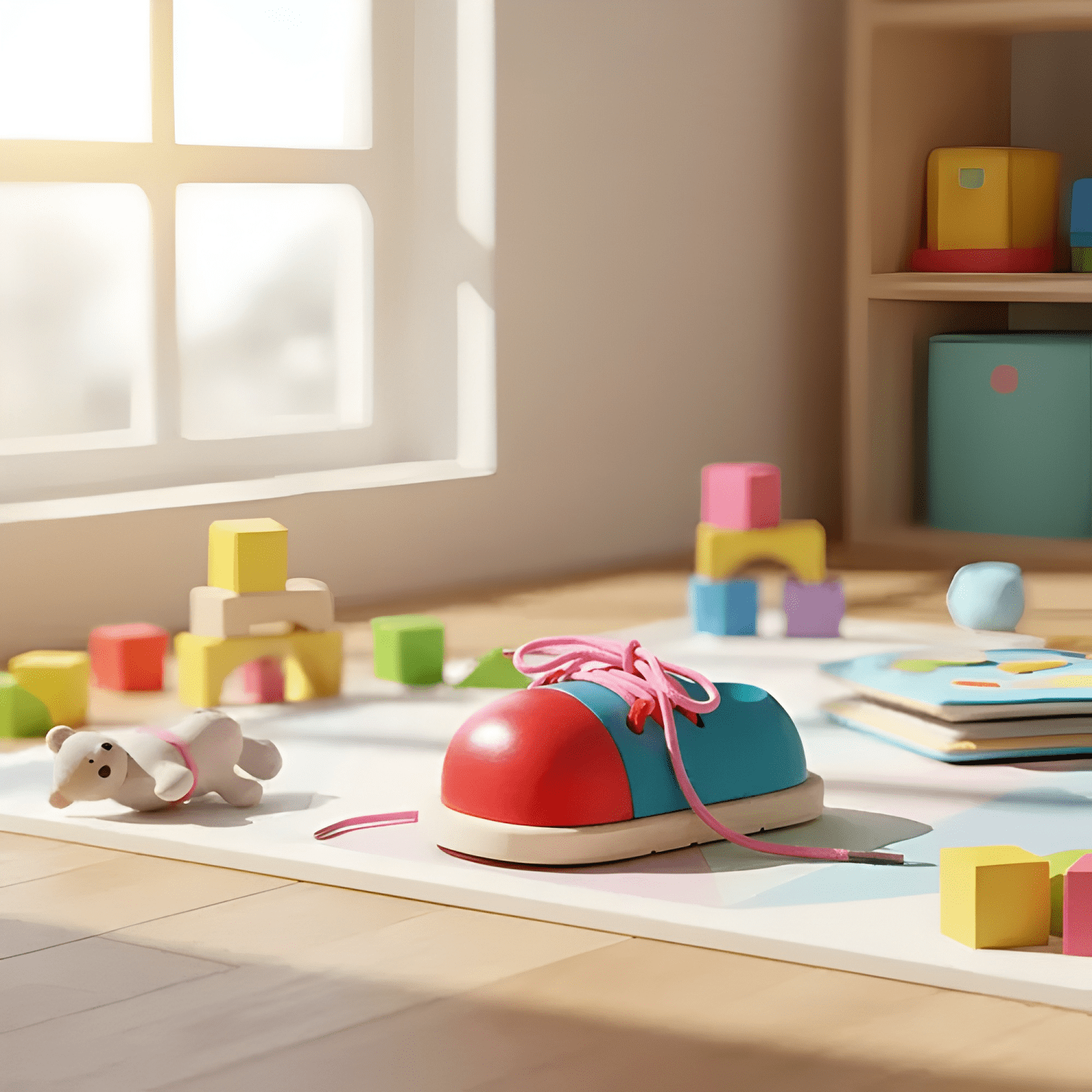 Juego didáctico motricidad fina zapatos enhebrar para niños-4