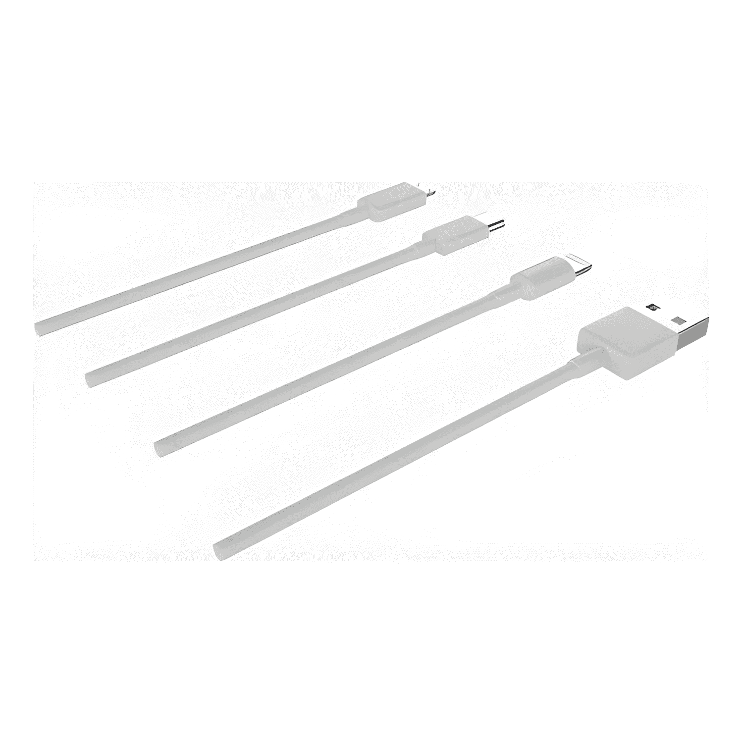 Cable cargador USB 3 en 1 tipo-c/micro Blanco-2